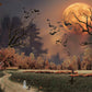 19.5x12.5" Hinged Halloween background scene