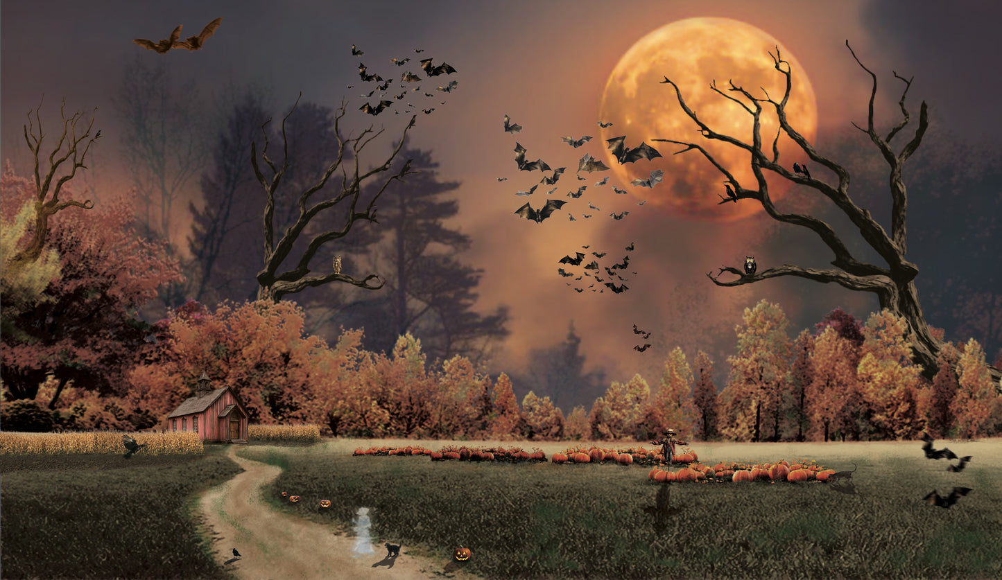 19.5x12.5" Hinged Halloween background scene