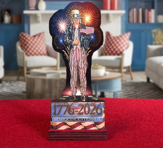 10.5 Inch Uncle Sam with Fireworks