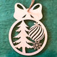 6 Piece Wooden Ornament with Bow Set