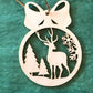 6 Piece Wooden Ornament with Bow Set