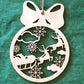 6 Piece Wooden Ornament with Bow Set