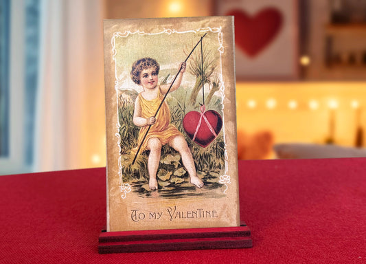 Vintage Valentine 4x6 wooden standup