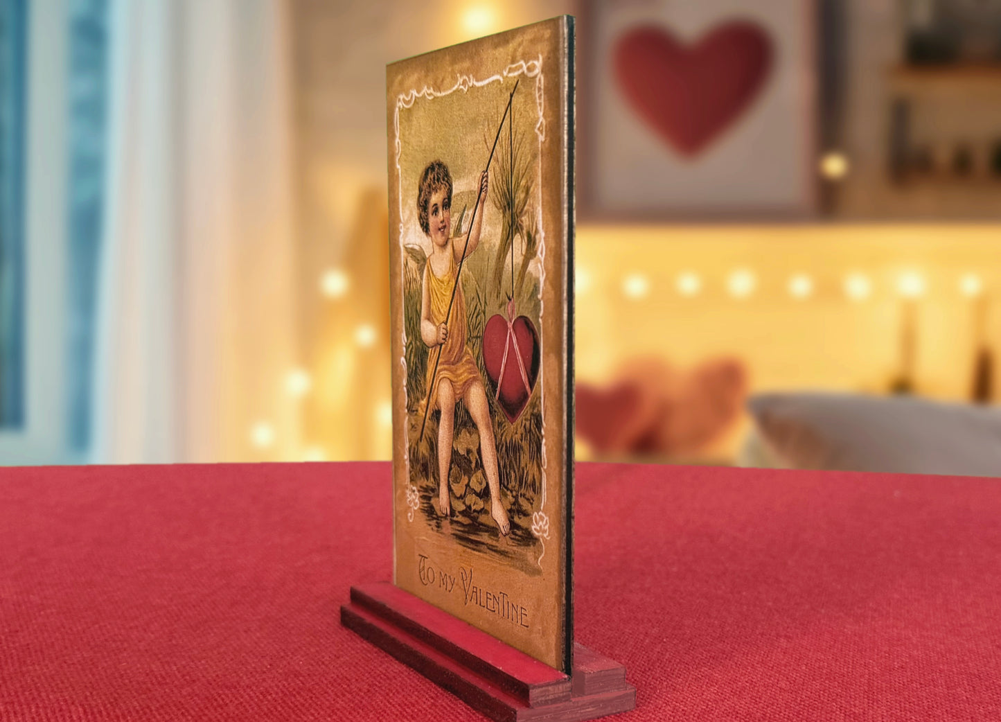 Vintage Valentine 4x6 wooden standup