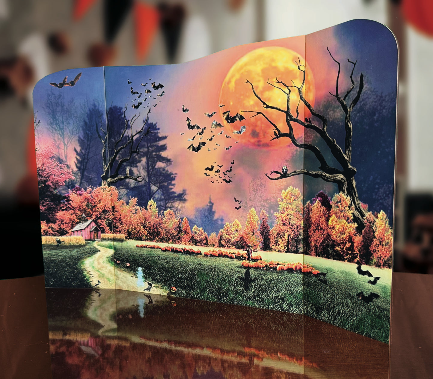 19.5x12.5" Hinged Halloween background scene